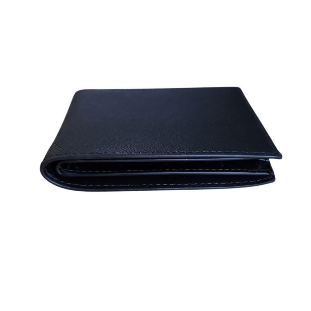 Michael Kors Jet Set Black Textured Dipped Canvas Slim Billfold Bifold Wallet - Picture 3 of 6